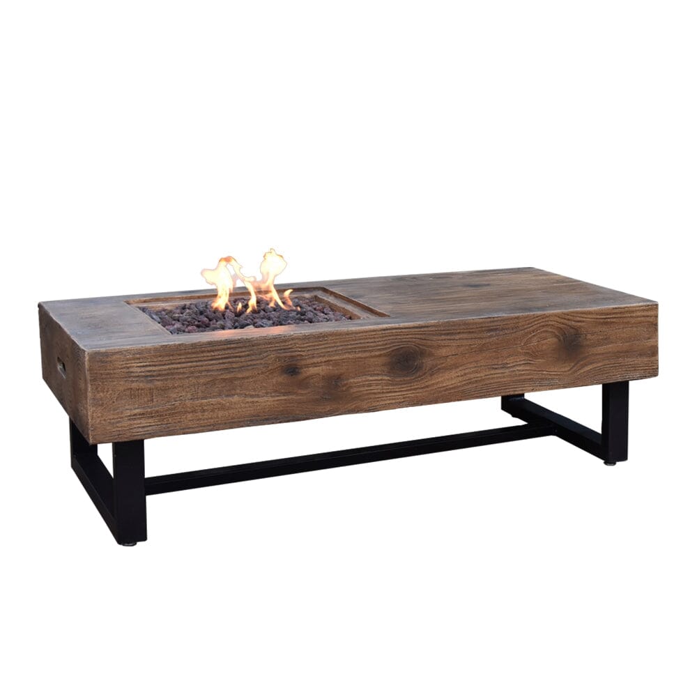 Elementi Naples Gas Fire Coffee Table- Modern Farmhouse/Industrial Style OFH103