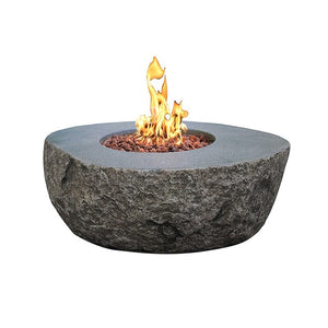 Elementi Boulder Gas Boulder/Natural Look Round Concrete Fire Table- OFG110