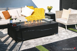 Elementi Plus Varna Marble/Porcelain Fire Table-Contemporary  OFP121BW