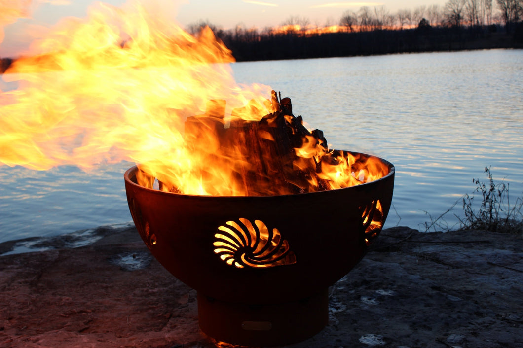 Fire Pit Art - Gas and Wood Fire Pit- Beachcomber