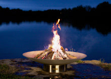 Load image into Gallery viewer, Fire Pit Art - Gas and Wood Fire Pit- Bella Vita- Stainless Steel- Four Sizes