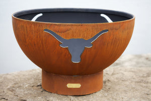 Fire Pit Art- Gas & Wood Fire Pit -36" Longhorn- Hand Crafted Steel