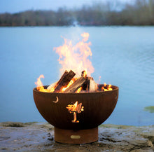 Load image into Gallery viewer, Fire Pit Art - Gas and Wood Fire Pit- Tropical Moon