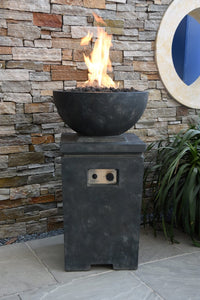 Modeno by Elementi Exeter Gas Concrete Column Fire Pit/Fire Bowl- Tall OFG612