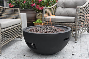 Modeno by Elementi - Jefferson Round Concrete Fire Bowl-Dark Grey Modern OFG119