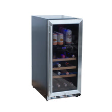 Load image into Gallery viewer, Summerset Grills -Stainless Steel 15&quot; Deluxe Outdoor Rated Dual Zone Wine Cooler SSRFR-15WD