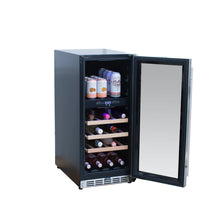 Load image into Gallery viewer, Summerset Grills -Stainless Steel 15&quot; Deluxe Outdoor Rated Dual Zone Wine Cooler SSRFR-15WD