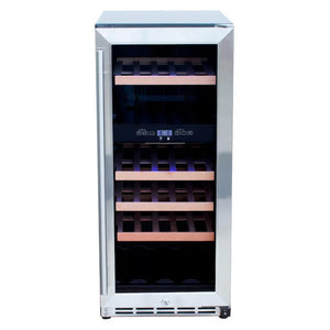 Summerset Grills -Stainless Steel 15" Deluxe Outdoor Rated Dual Zone Wine Cooler SSRFR-15WD