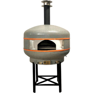 Outdoor pizza oven by WPPO features a tile mosaic exterior, comes in 3 sizes.