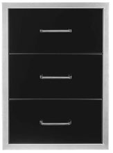 Load image into Gallery viewer, Wildfire Ranch Black Stainless Steel Triple Drawer 19&quot; x 26&quot;	WF-TDW1926-BSS