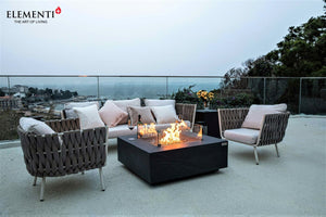 Elementi Plus Roraima Sandstone Square Fire Table-Contemporary OFG411SL