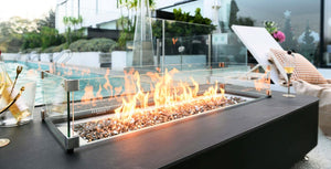 Elementi Plus Valencia Black Marble/Porcelain Fire Table-Contemporary OFP102BB