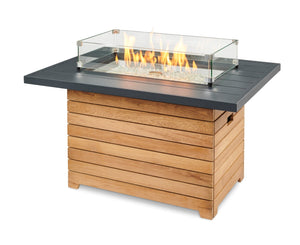 The Outdoor GreatRoom Company- Darien Teak Wood Fire Table-Coastal DAR-1224-EBG-K