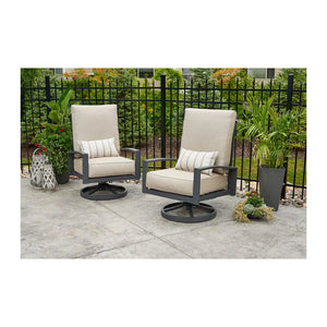 Outdoor GreatRoom Company Lyndale High Back Swivel Rocking Chairs- Set of 2